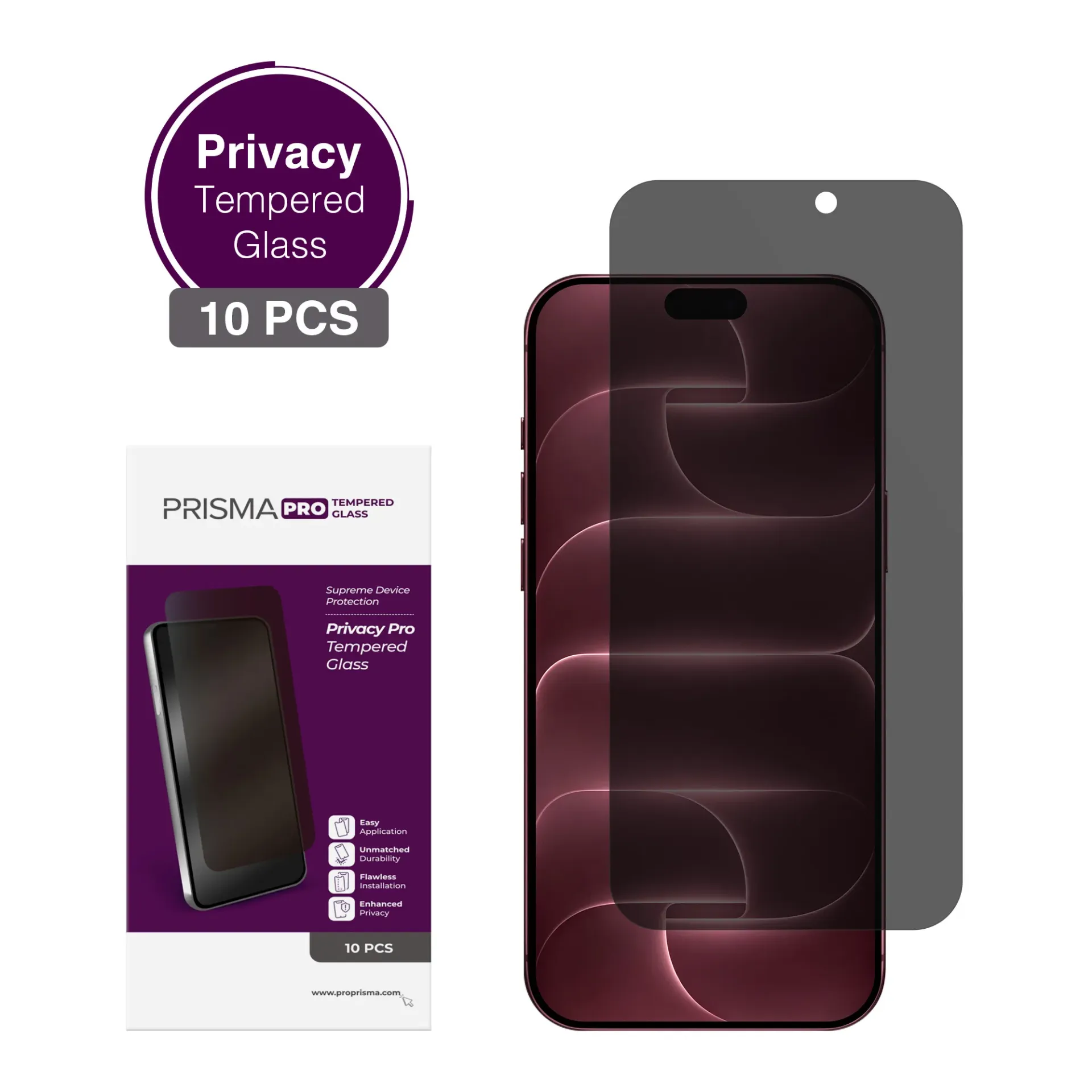 Prisma Pro Shield - Privacy Tempered Glass for iPhone 18 Pro Max - (10 Pcs)