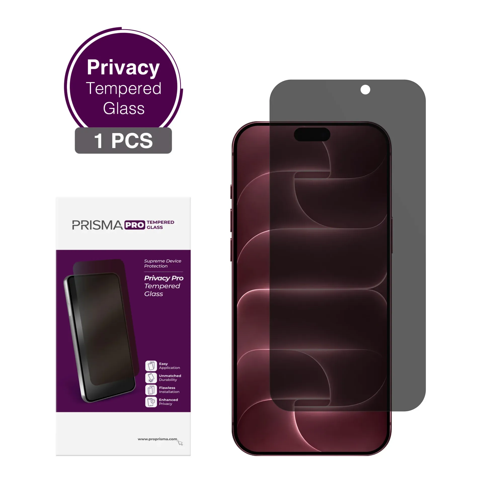 Prisma Pro Shield - Privacy Tempered Glass for iPhone 18 Pro Max - Single Package