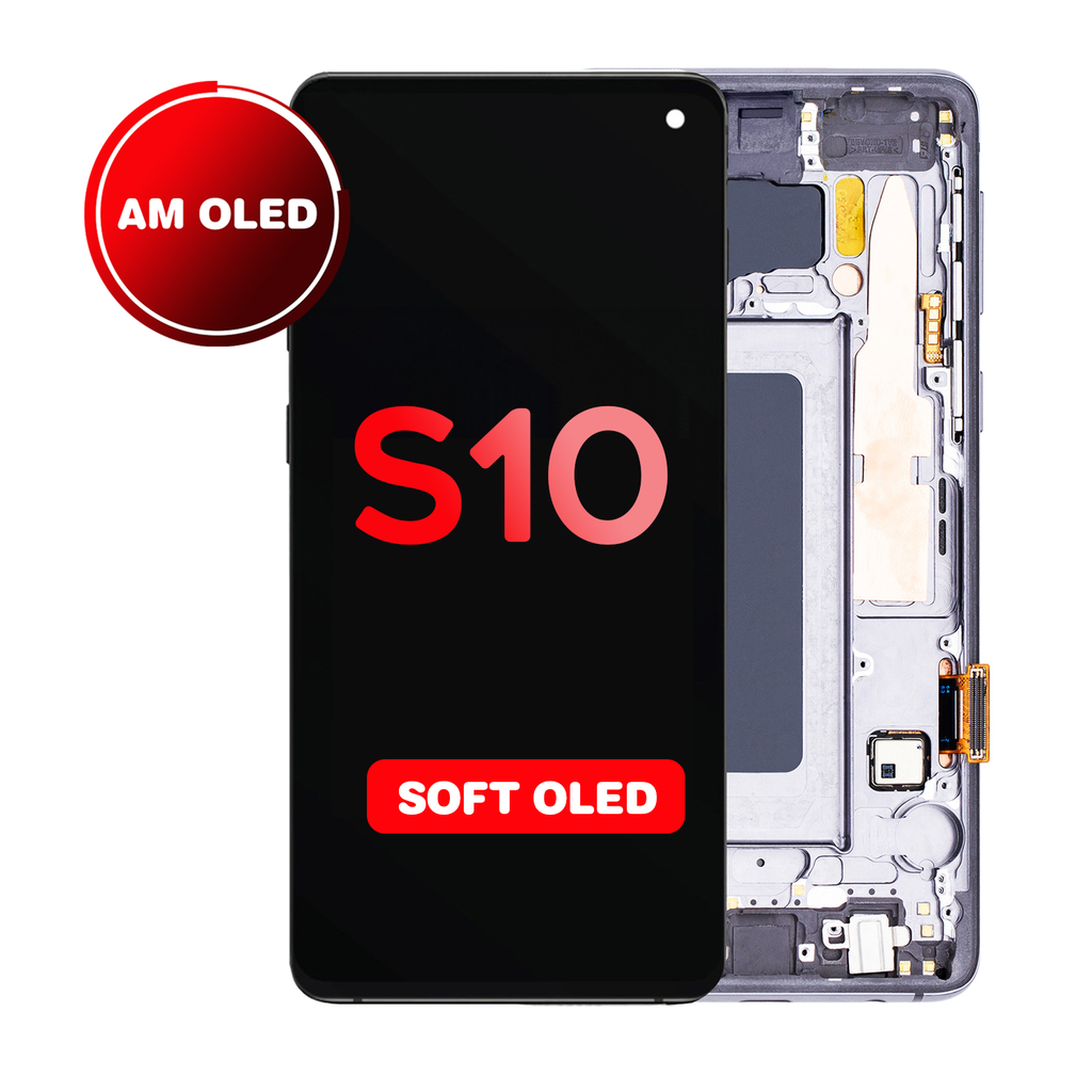 OLED Assembly for Samsung Galaxy S10 (G973) with Frame - Prism Black (Aftermarket - OLED)