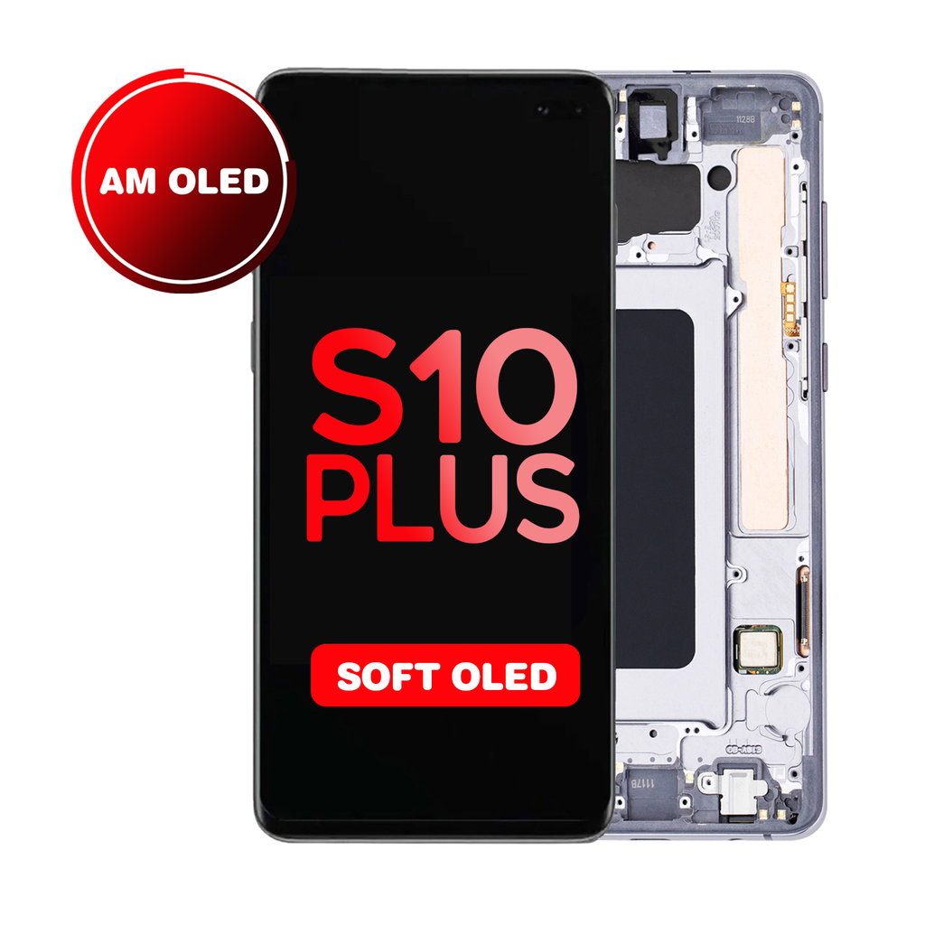 OLED Assembly for Samsung Galaxy S10 Plus (G975) with Frame - Prism Black (Aftermarket - OLED)