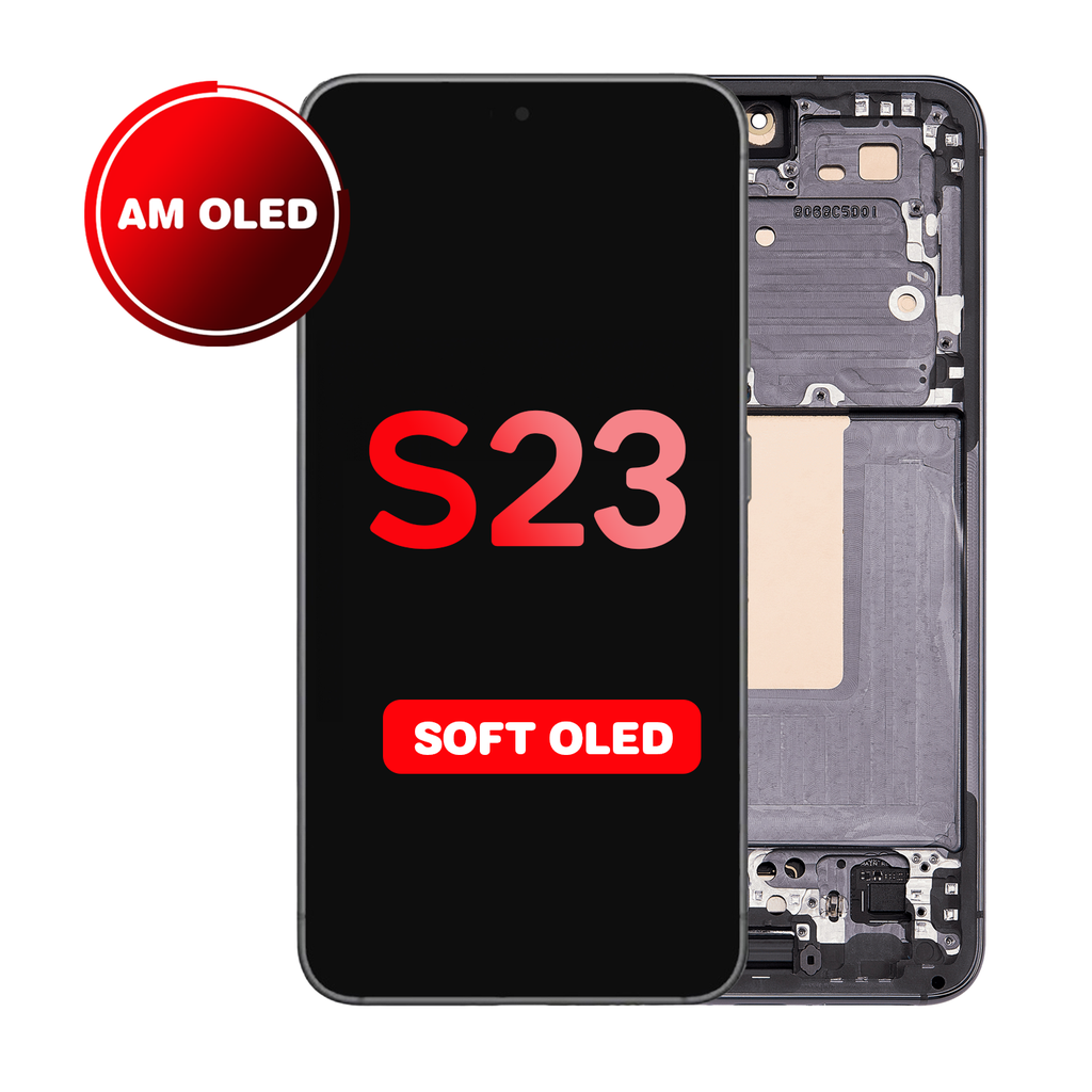OLED Assembly for Galaxy S23 (S911) with Frame - Phantom Black (Aftermarket - OLED)