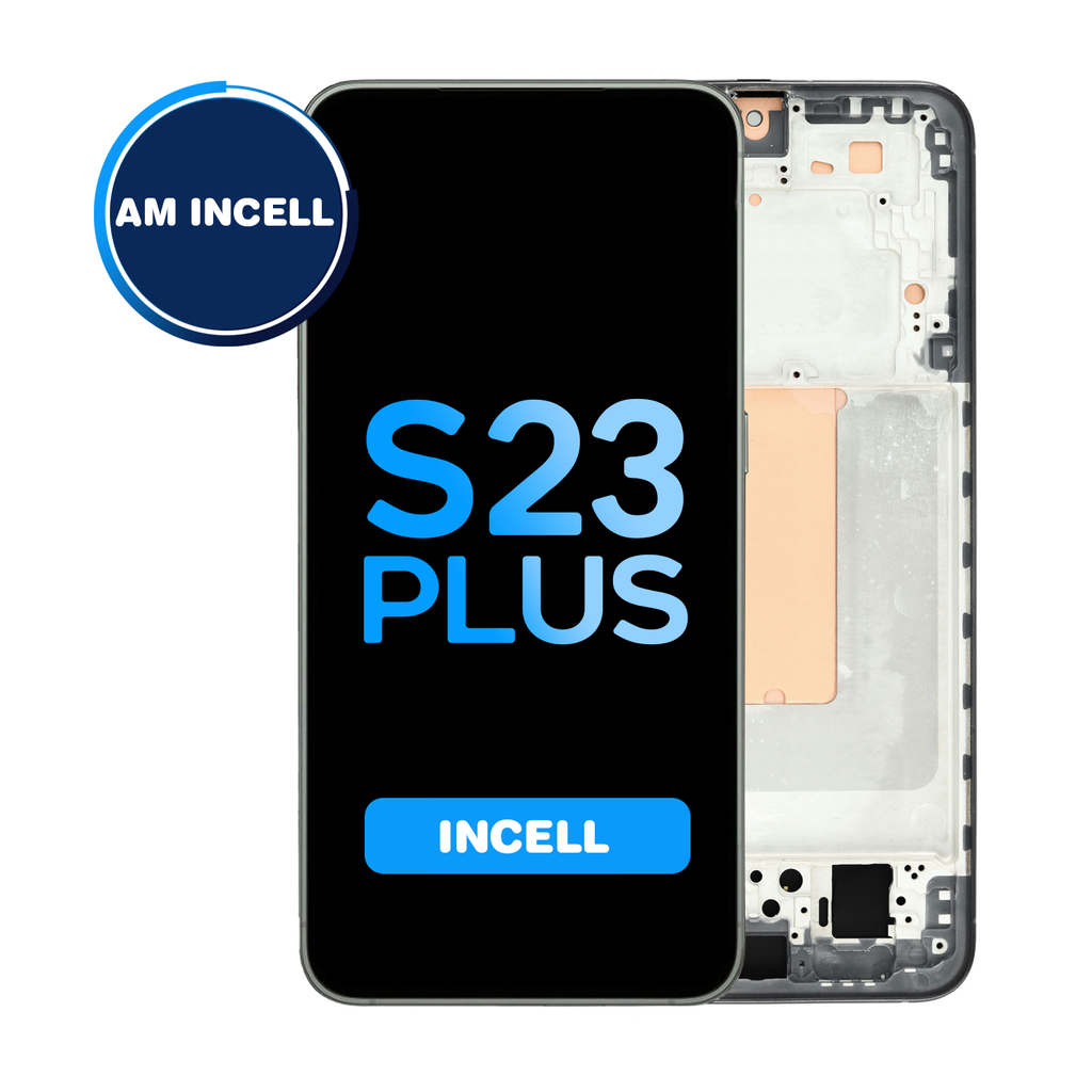 LCD Assembly for Samsung Galaxy S23 Plus (S916) with Frame - (Does not support Fingerprint) - Phantom Black (Aftermarket - Incell)
