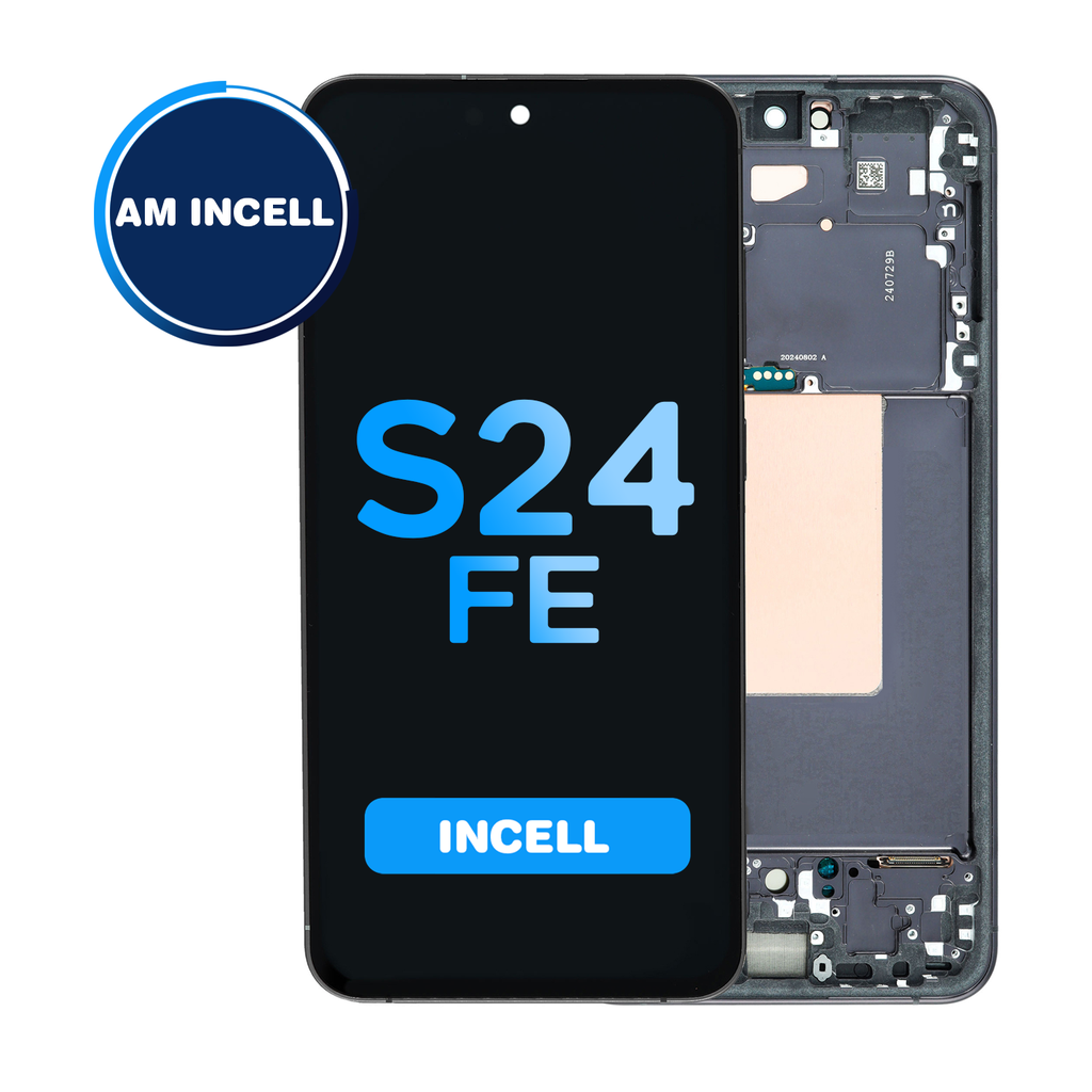 LCD Assembly for Samsung Galaxy S24 FE (S721) with Frame - (Does not support Fingerprint) - Graphite (Aftermarket - Incell)