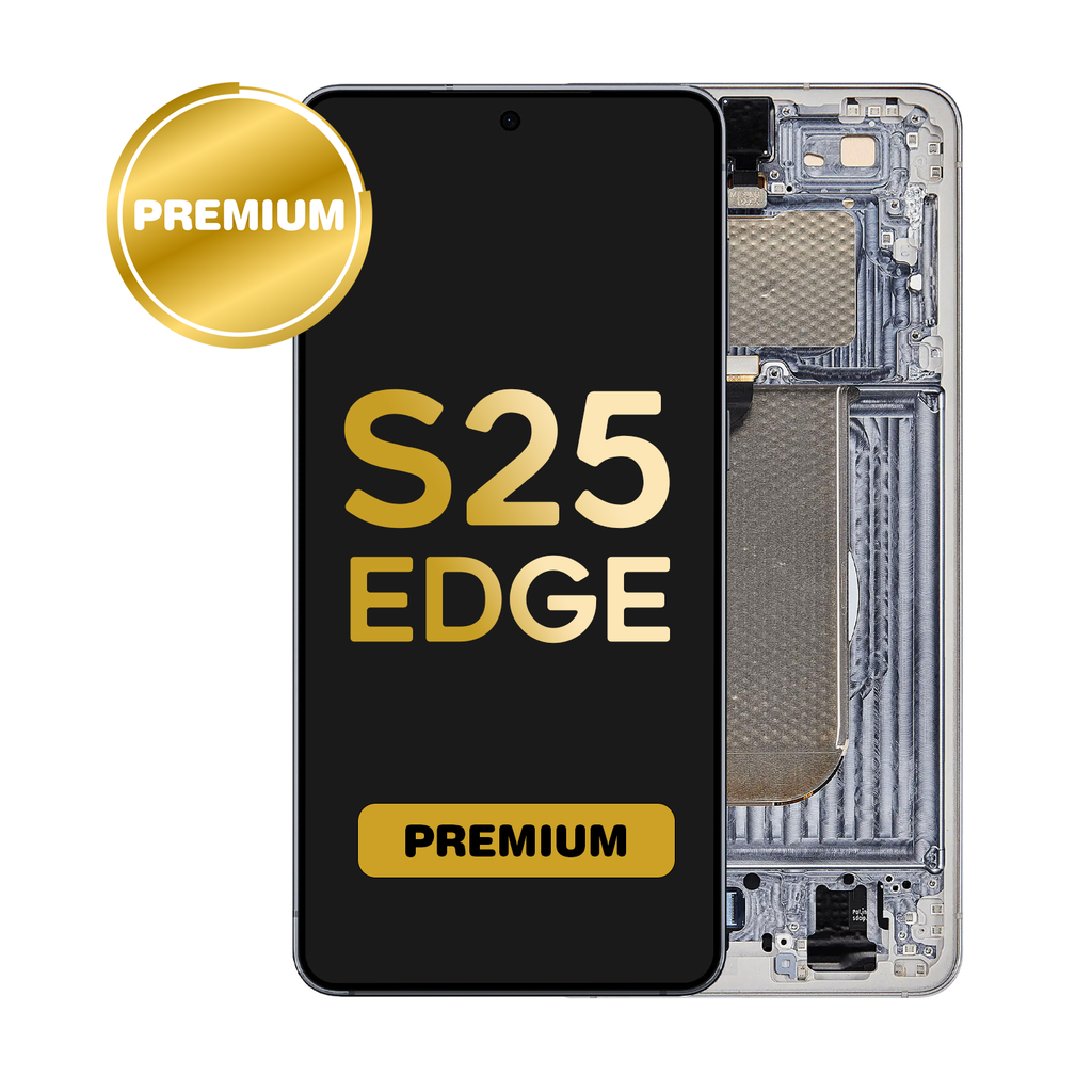 OLED Assembly for Samsung Galaxy S25 Edge (S937) with Frame - Titanium Silver - (Premium)