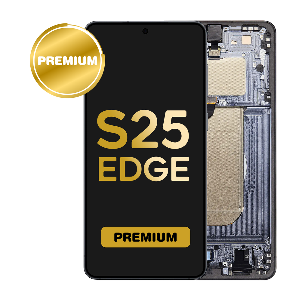 OLED Assembly for Galaxy S25 Edge (S937) with Frame - Titanium Jetblack - (Premium)