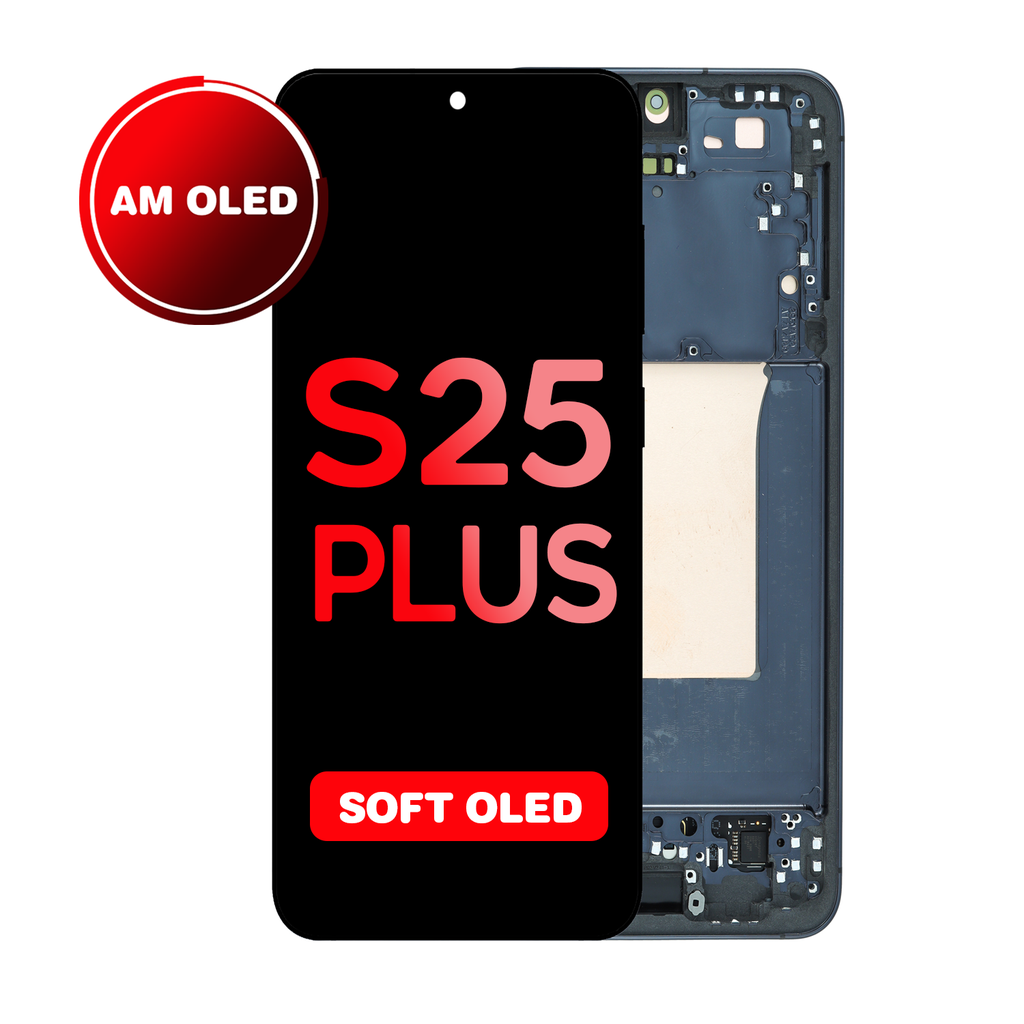 OLED Assembly for Samsung Galaxy S25 Plus (S936) with Frame - Blue Black (Aftermarket - OLED)