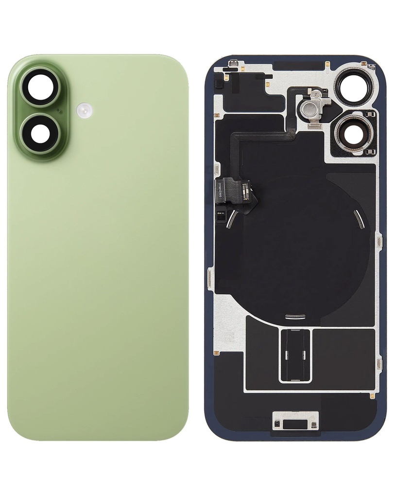 Back Glass with Frame and MagSafe Magnet and Wireless NFC Charging Flex for iPhone 17 (No Logo) (Sage)