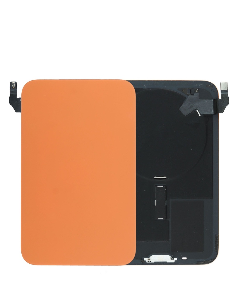 Back Glass with Frame and MagSafe Magnet and Wireless NFC Charging Flex for iPhone 17 Pro Max (No Logo) (Cosmic Orange)