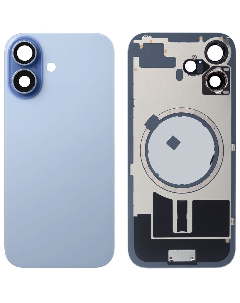 Back Glass with Frame and MagSafe Magnet for iPhone 17 (No Logo) (Mist Blue)