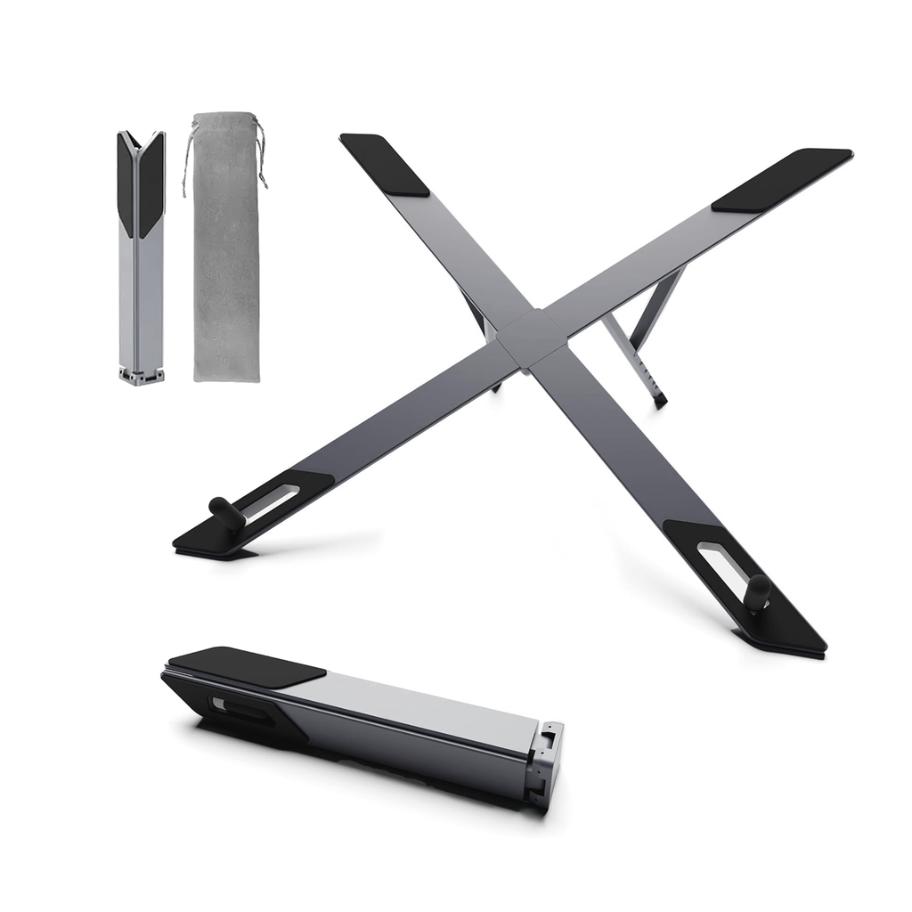 X12 Foldable Aluminum Laptop Stand- Gray