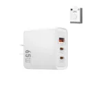 WIWU Essen Wi-G005 65W GaN Fast Charger (1x USB-A + 2x USB-C, PD) (White)