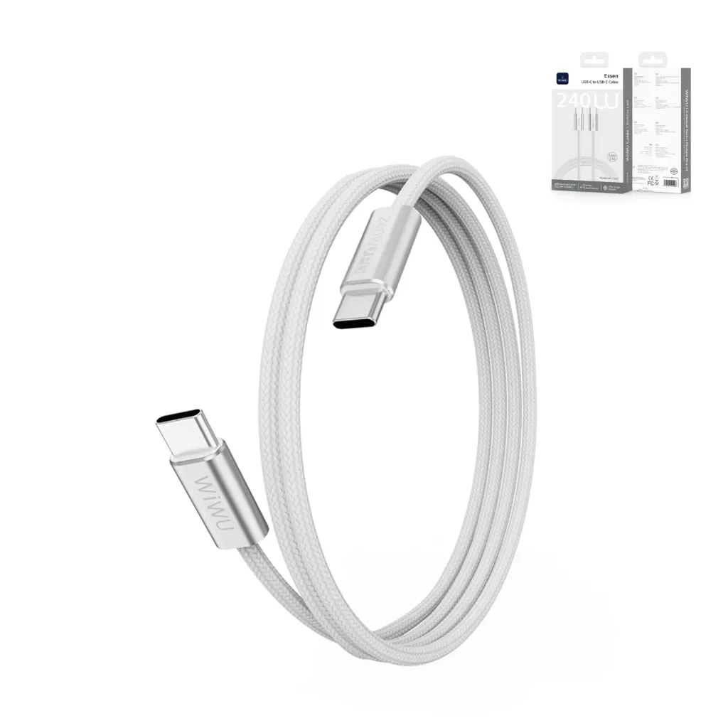 WIWU Essen Wi-C101 240W USB-C to USB-C Cable (White)