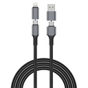 WiWU Raptor Pro Wi-C085 240W 4-in-1 A+C to C+L Cable 1.2m (2nd Gen) (Black)