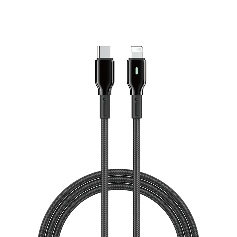 WiWU Duralink Wi-C076 27W USB-C to Lightning Braided Cable (Black)
