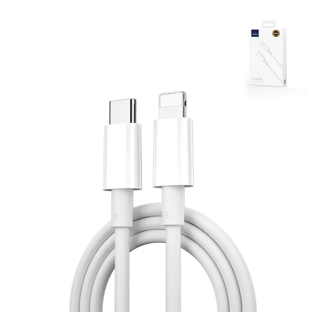 WIWU Classic Wi-C008 30W USB-C to Lightning Cable 1.2m (White)