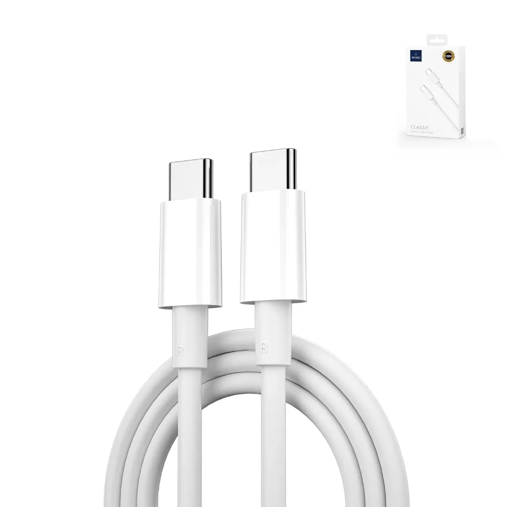 WIWU Classic Wi-C008 100W USB-C to USB-C Cable 1.2m (White)