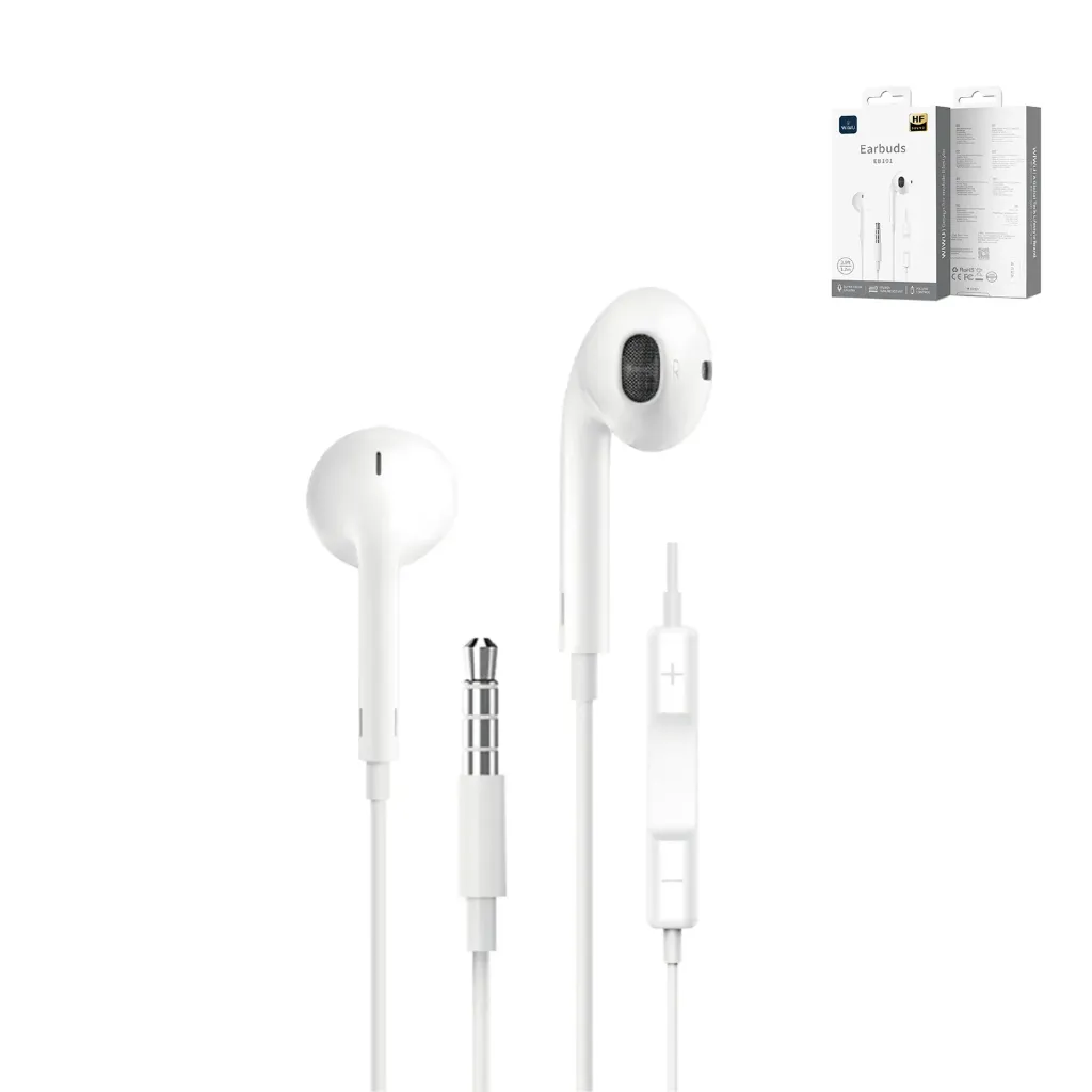 WIWU EB303 Type-C Wired Earphones with Mic (White)