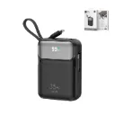 WIWU Galaxy Wi-PB107 10000mAh Power Bank 35W (Built-in L+C Cable) (Black)