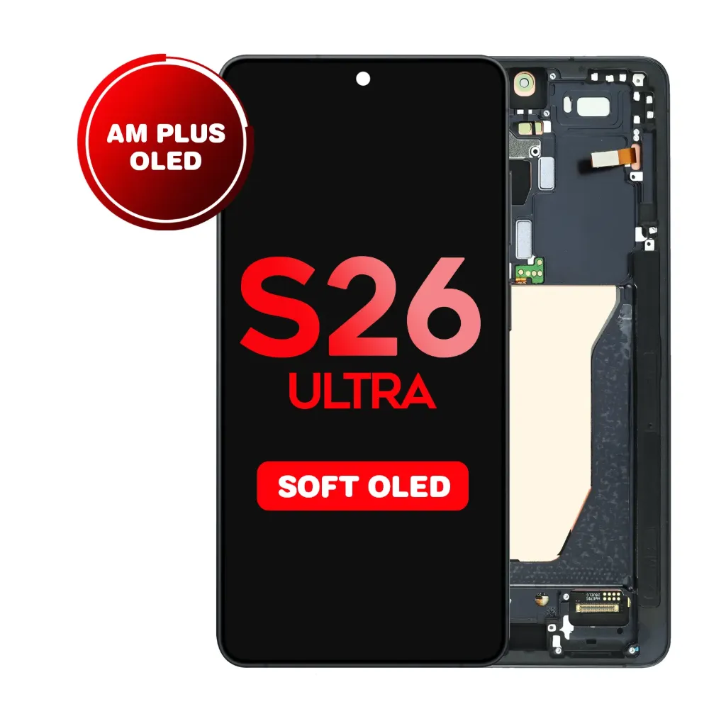 OLED Assembly with Frame for Samsung Galaxy S26 Ultra (S948) - Black (Aftermarket Plus - Soft OLED / 120Hz)