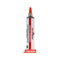 Polartronix Sn63Pb37 Leaded Solder Paste – Medium-Temperature 183°C Melting Point, 35g Syringe with Plunger & Blunt Needle Tip (SP-102)