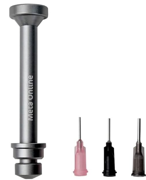 PolarTronix Metal Syringe Plunger for Solder Paste/Flux/Glue/Solder Mask with 3 Blunt Tip Needles (PLN01) 