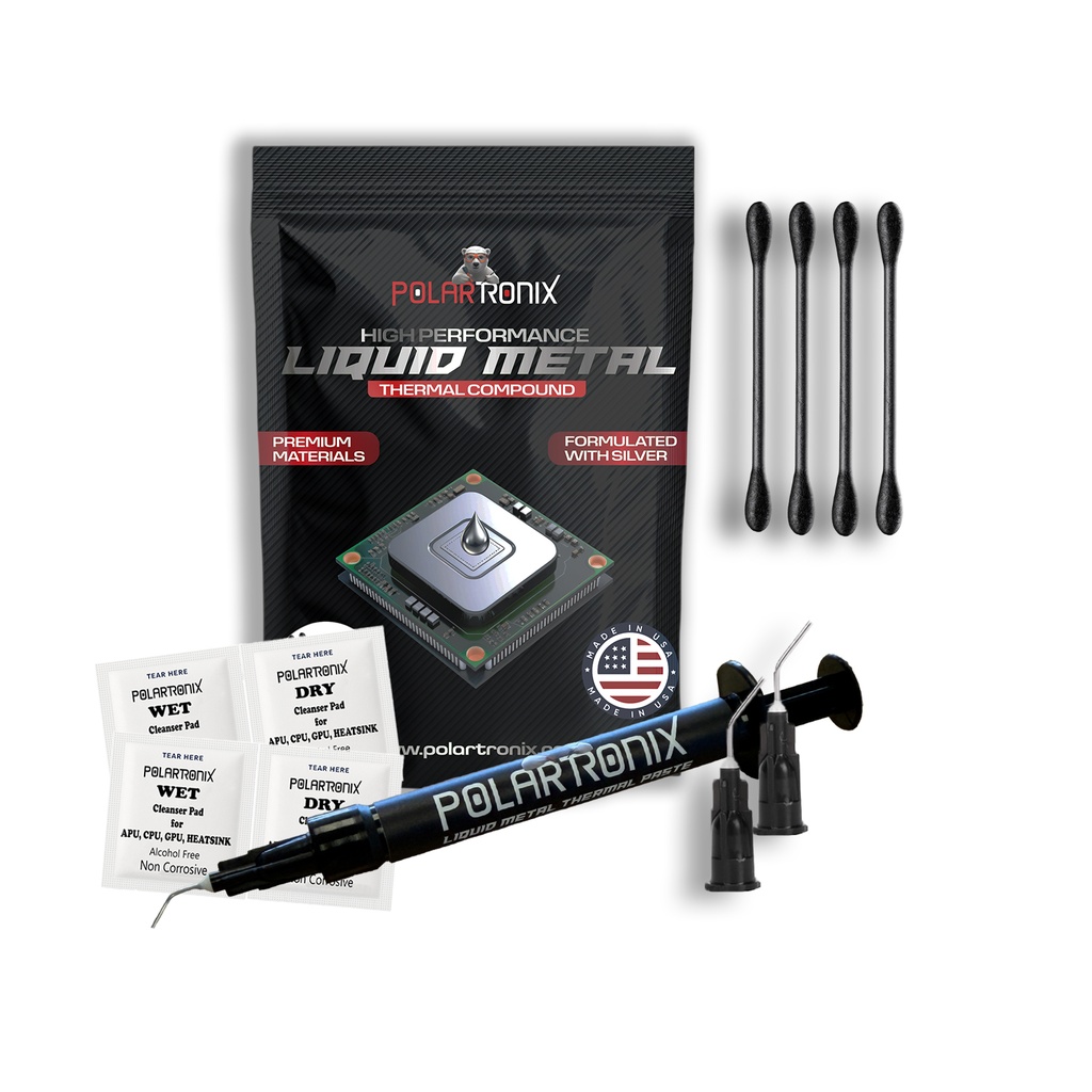 Polartronix Liquid Metal Thermal Paste – Ultra High Conductivity Metal-Based Compound for CPU, GPU, PS5 & PC Cooling, 5g Syringe (LM105)