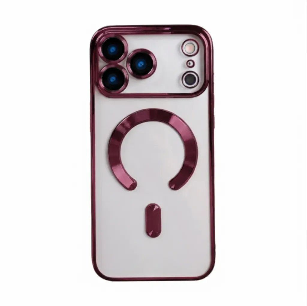 Colorful Clear Case with Magsafe for iPhone 17 Pro - Dark Cherry