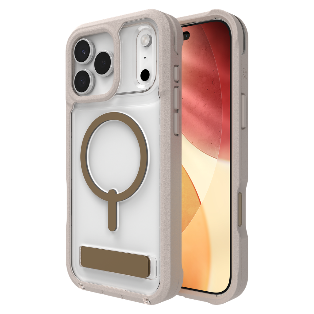 Zagg - Rainier Snap Magsafe Case With Kickstand For Apple Iphone 17 Pro Max - Sandstone