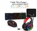 TopTech 4-in-1 RGB Gaming Set – Keyboard, Mouse, Headset & Mouse Pad with Dynamic Light Display (Black) (X-505)