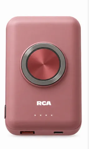 RCA 3-in-1 MagSafe-Compatible Power Bank with Ring Stand 5000mAh (Pink) (PB-101)