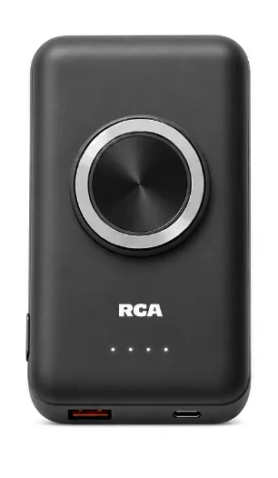RCA 3-in-1 MagSafe-Compatible Power Bank with Ring Stand, 5000mAh (Black) (PB-101)