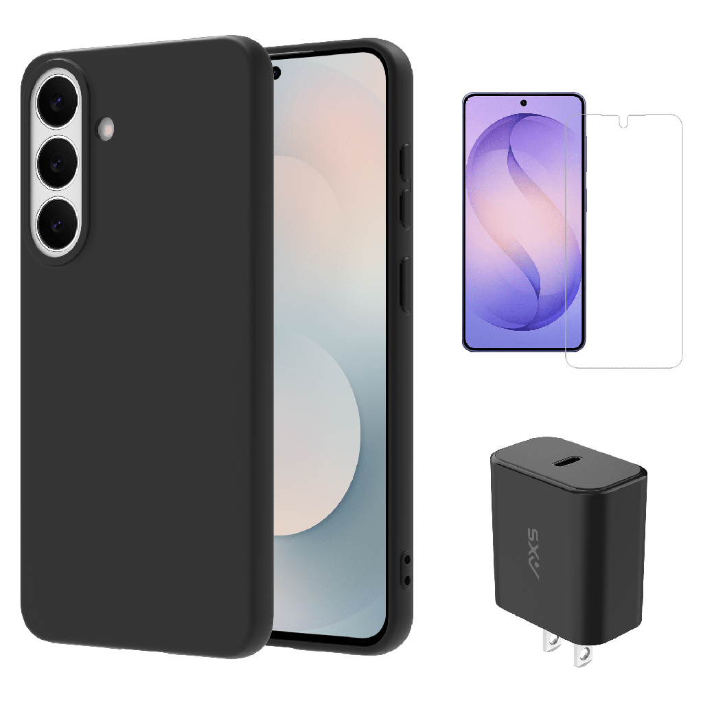 Axs - Pop Bundle Includes Pop Shell Case Screen Protector And 30w Charger For Samsung Galaxy S26 Fe - Black
