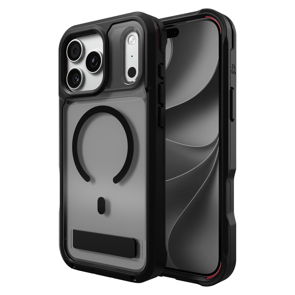 Zagg - Rainier Snap Magsafe Case With Kickstand For Apple Iphone 18 Pro Max / 17 Pro Max - Smoke Black