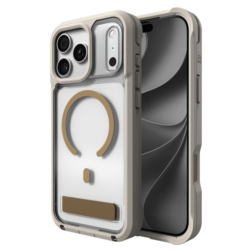 Zagg - Rainier Snap Magsafe Case With Kickstand For Apple Iphone 18 Pro Max / 17 Pro Max - Sandstone