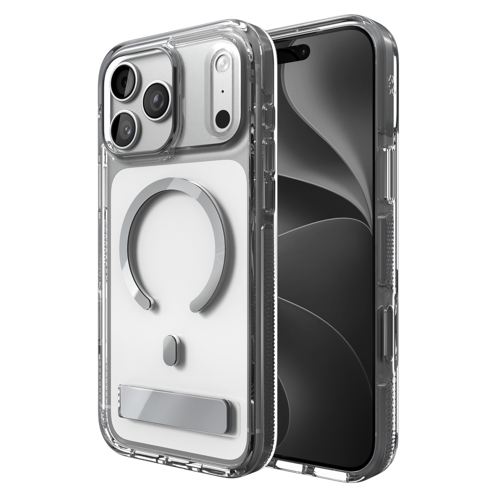 Zagg - Santa Cruz Snap Magsafe Case With Kickstand For Apple Iphone 18 Pro Max / 17 Pro Max - Silver
