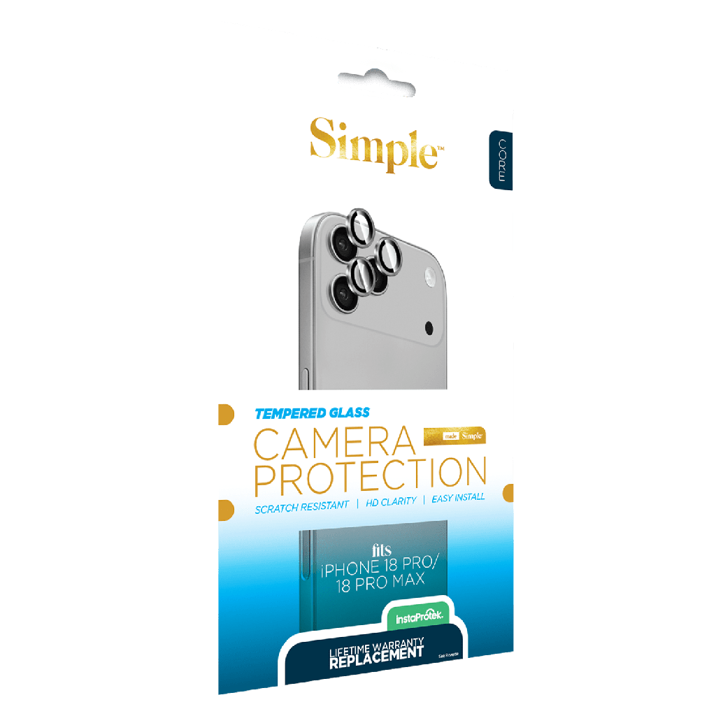 Simple - Camera Lens Protector With Removal Tool For Apple Iphone 18 Pro Max / 18 Pro - Clear