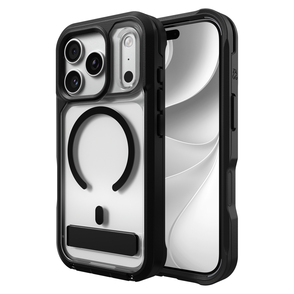 Zagg - Rainier Snap Magsafe Case With Kickstand For Apple Iphone 18 Pro / 17 Pro - Black
