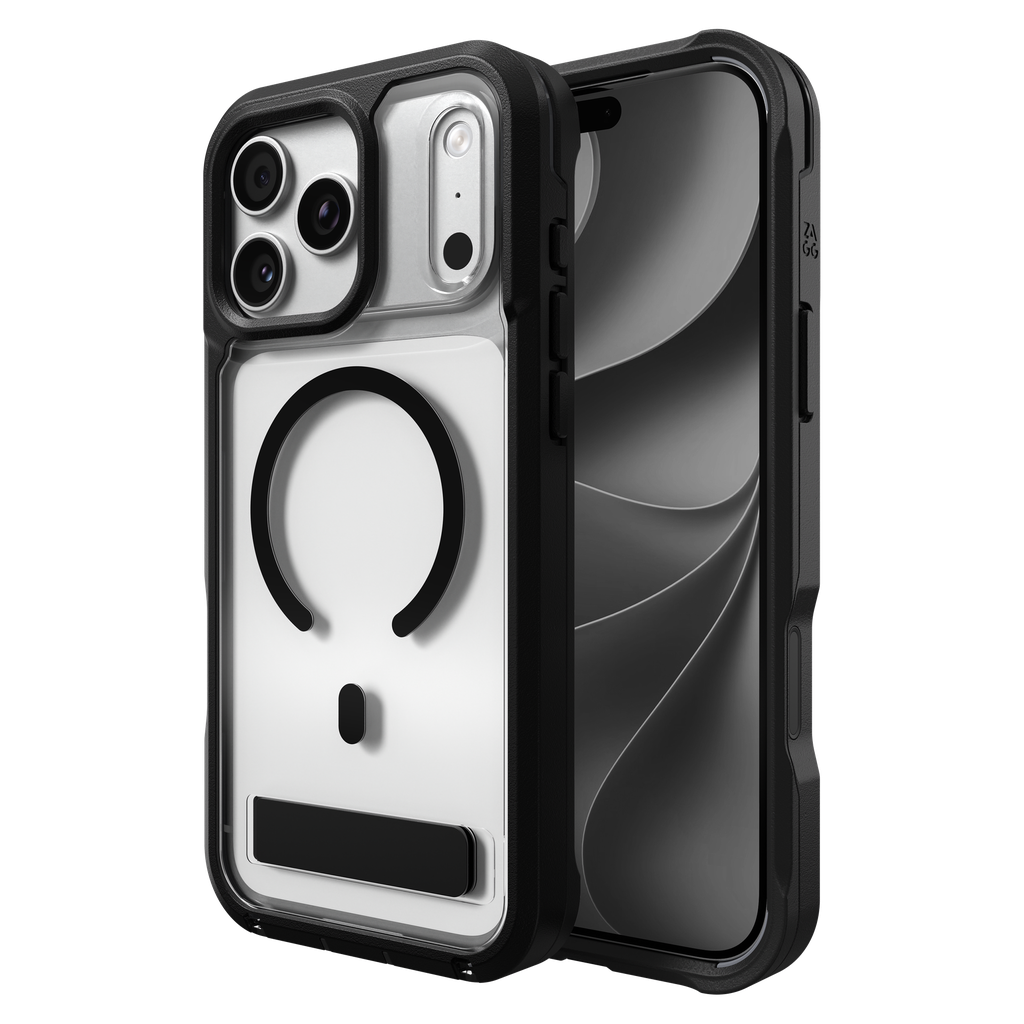 Zagg - Rainier Snap Magsafe Case With Kickstand For Apple Iphone 18 Pro Max / 17 Pro Max - Black