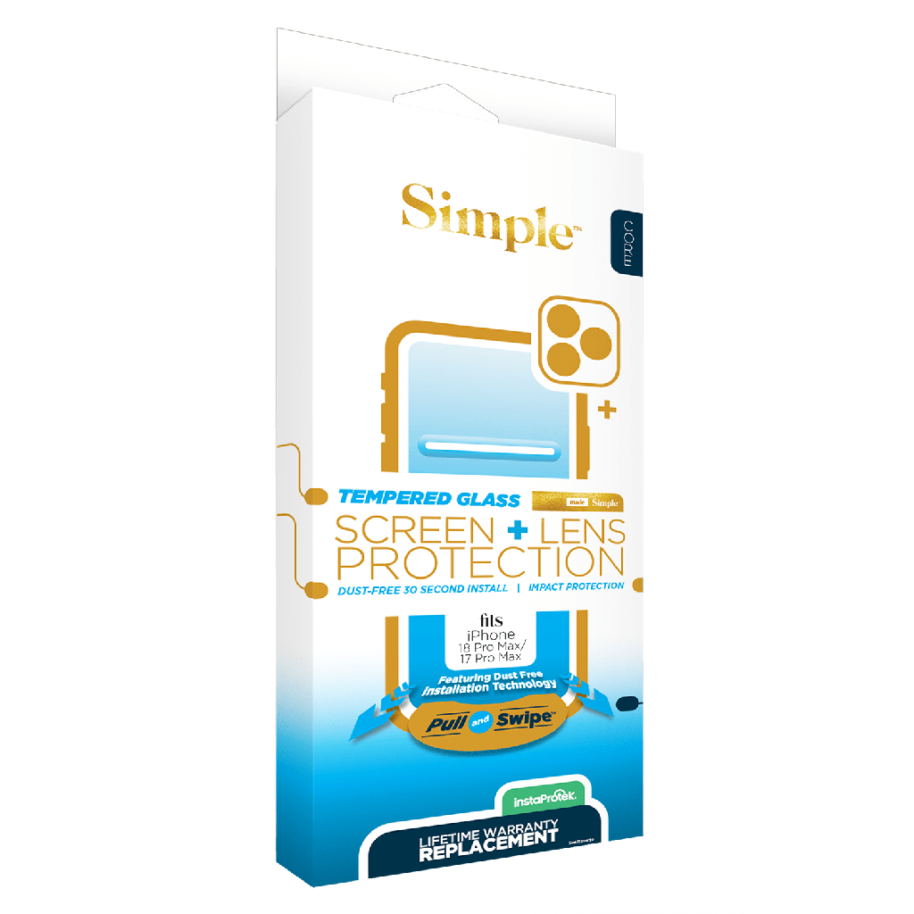 Simple - Guided Screen  Camera Protector Bundle For Iphone 18 Pro Max - Clear