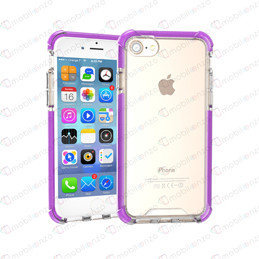 Hard Elastic Clear Case  for iPhone 7/8 - Purple Edge