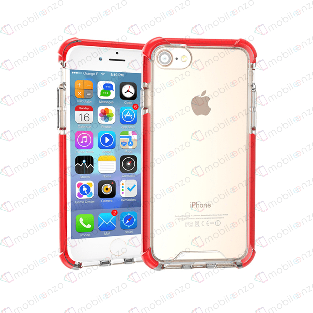 Hard Elastic Clear Case  for iPhone 7/8 - Red Edge