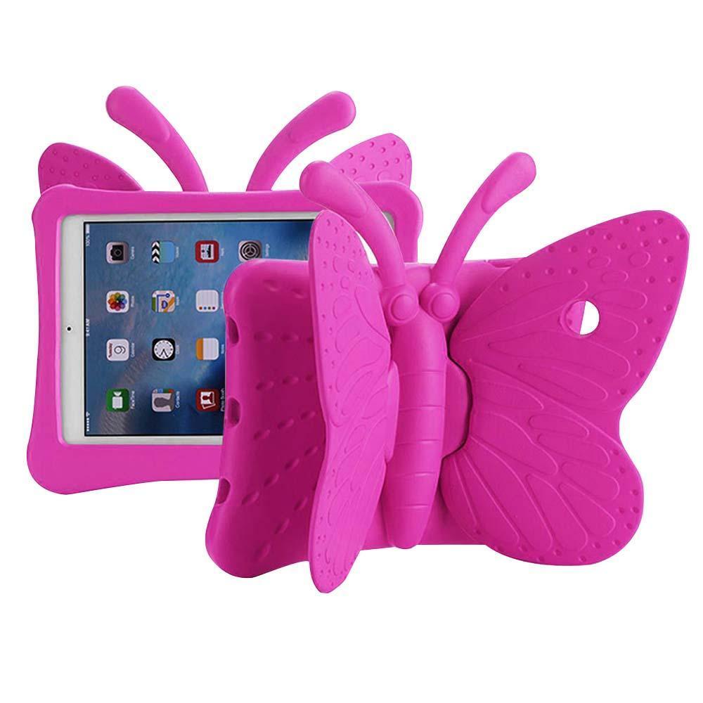 Butterfly Case  for iPad Air 1/Air 2/ 9.7/iPad 5 /iPad 6 - Hot Pink