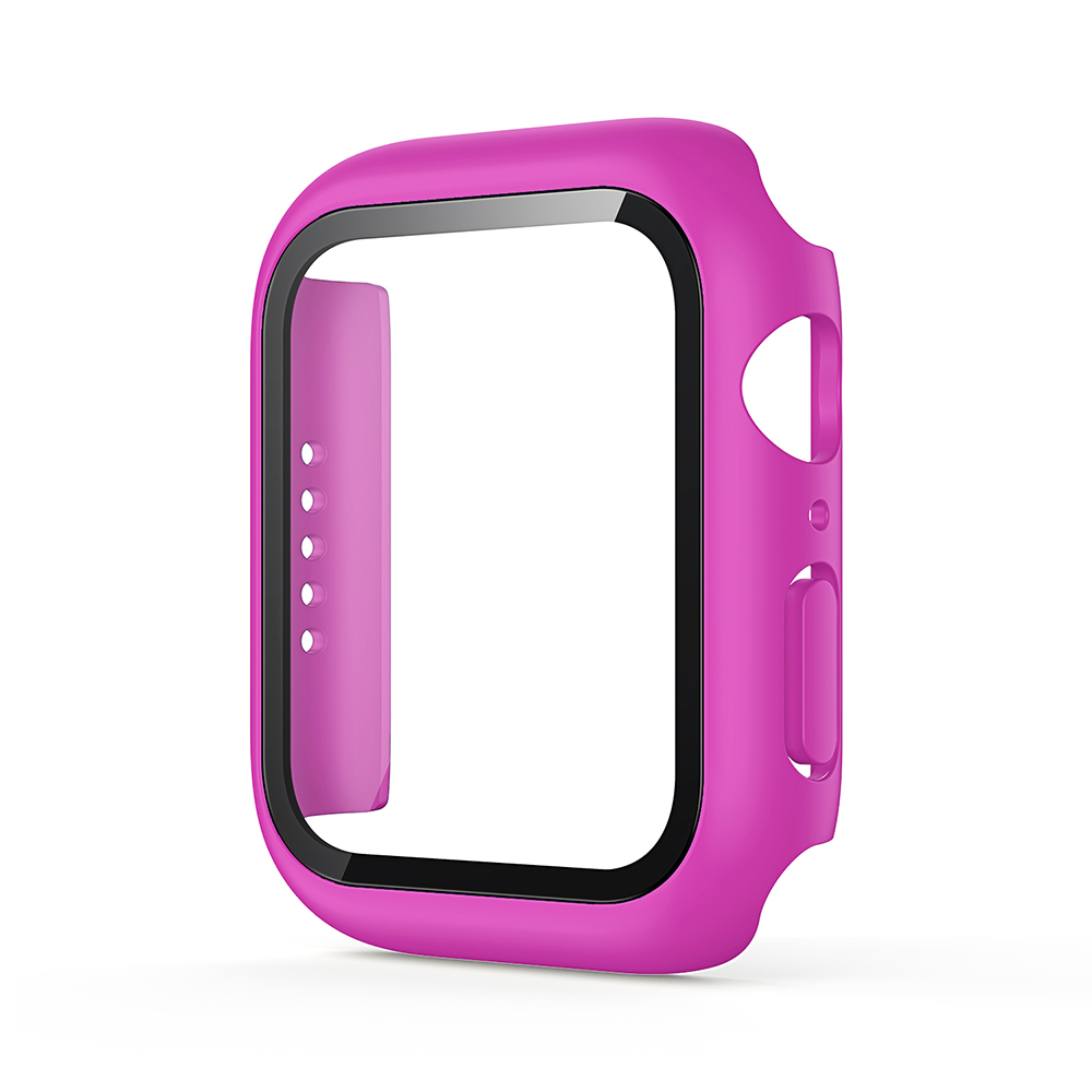 Hard PC Case with Tempered Glass For iWatch 40mm - Hot Pink