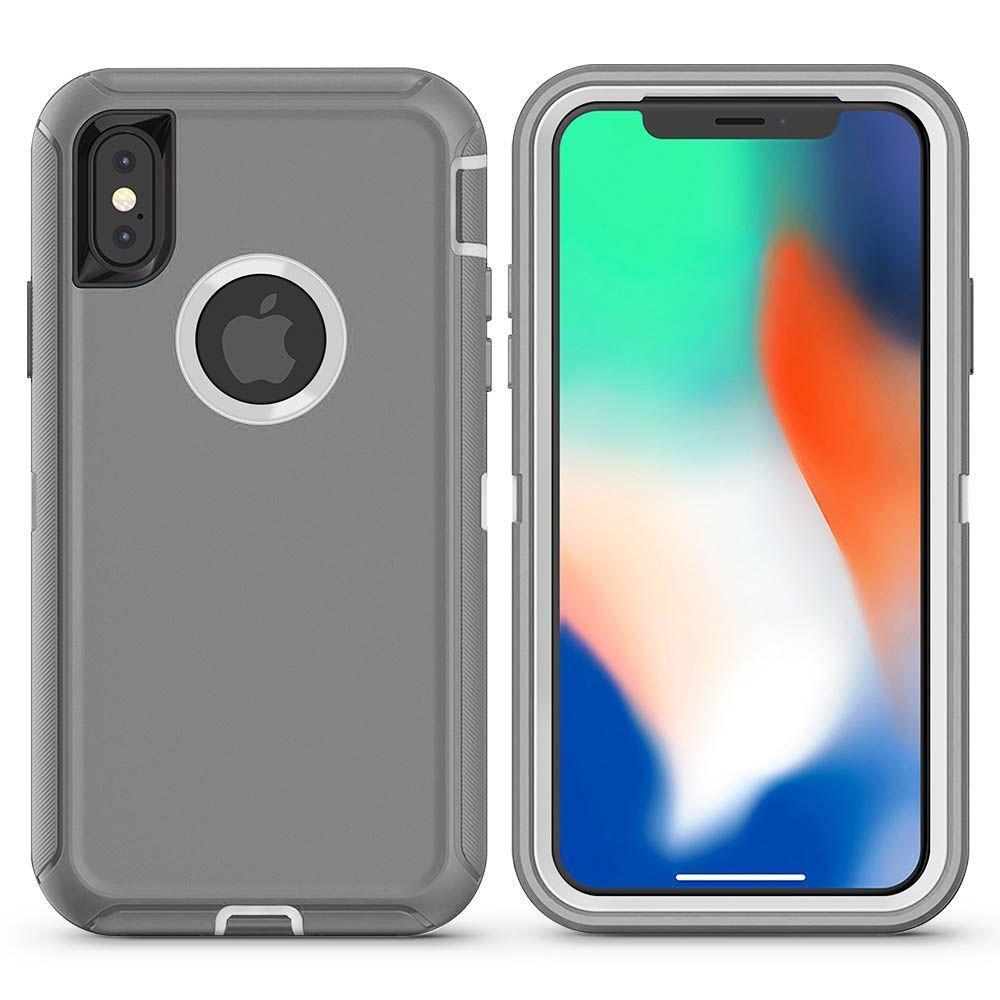 [CS-IX-OBD-GYWH] DualPro Protector Case  for iPhone X/Xs - Gray & White