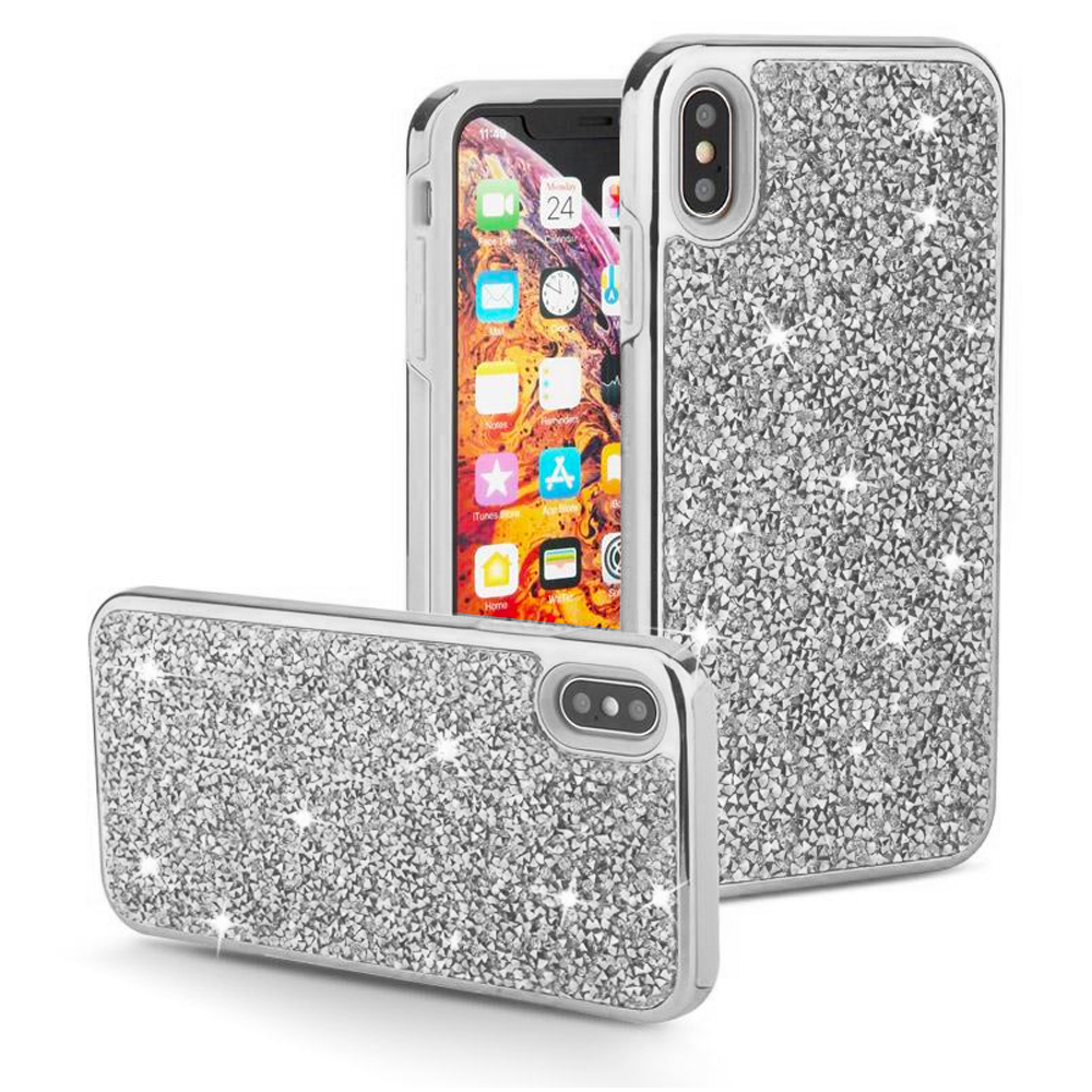Color Diamond Hard Shell Case  for iPhone XR - Silver