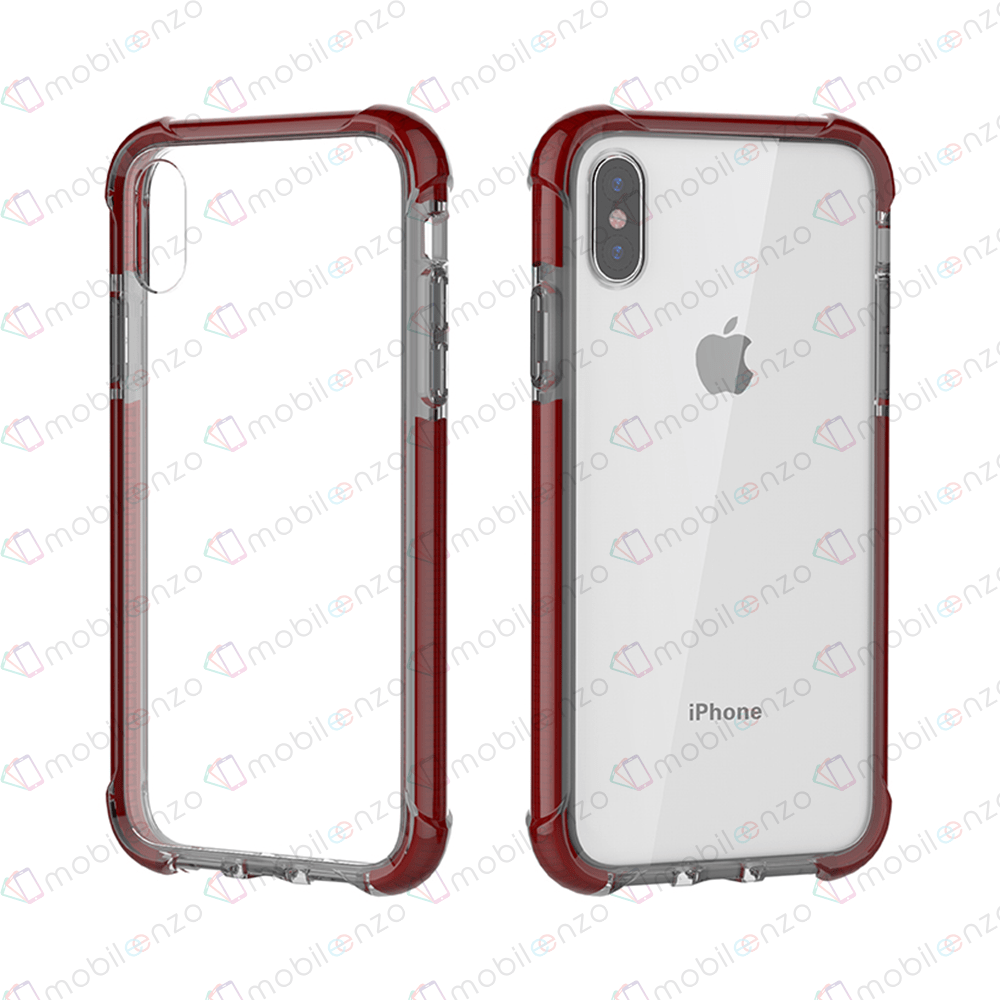 Hard Elastic Clear Case  for iPhone XR - Black & Red Edge