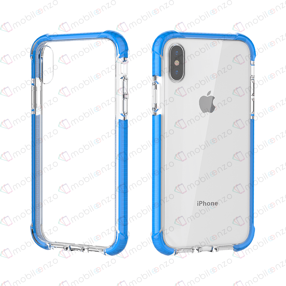 Hard Elastic Clear Case  for iPhone XR - Blue Edge