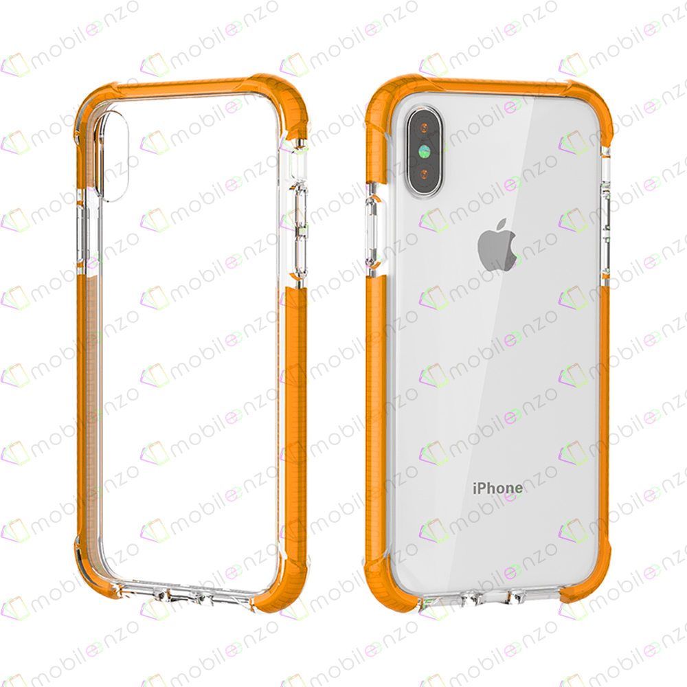 Hard Elastic Clear Case  for iPhone XR - Orange Edge