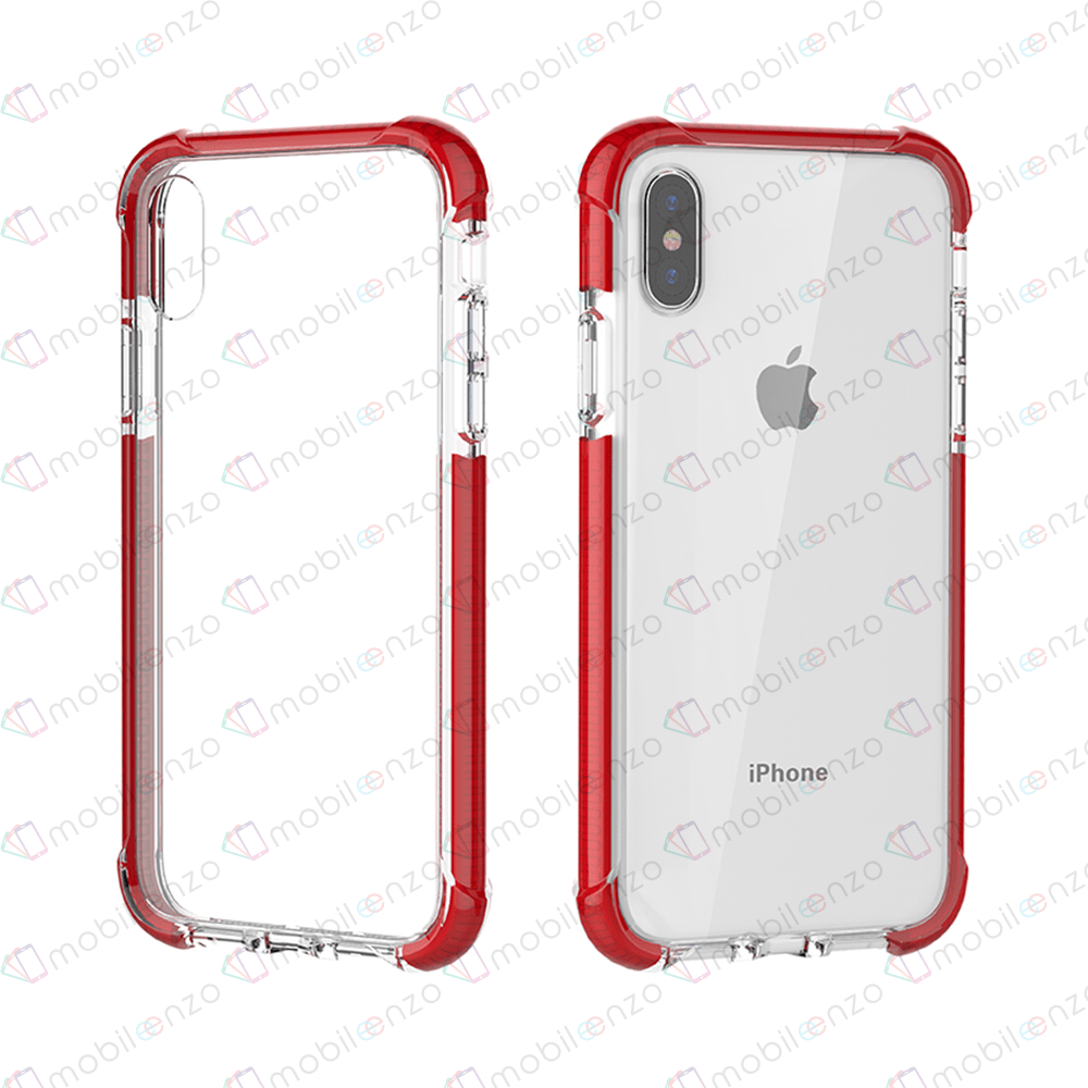 Hard Elastic Clear Case  for iPhone XR - Red Edge