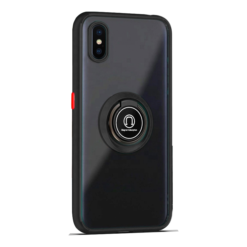 Matte Ring Case  for iPhone XR - Black & Red